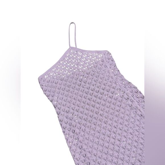 NWT FOR LOVE & LEMONS WOMEN’S Charlotte crochet Mini Dress in Purple SIZE MEDIUM - Picture 4 of 9